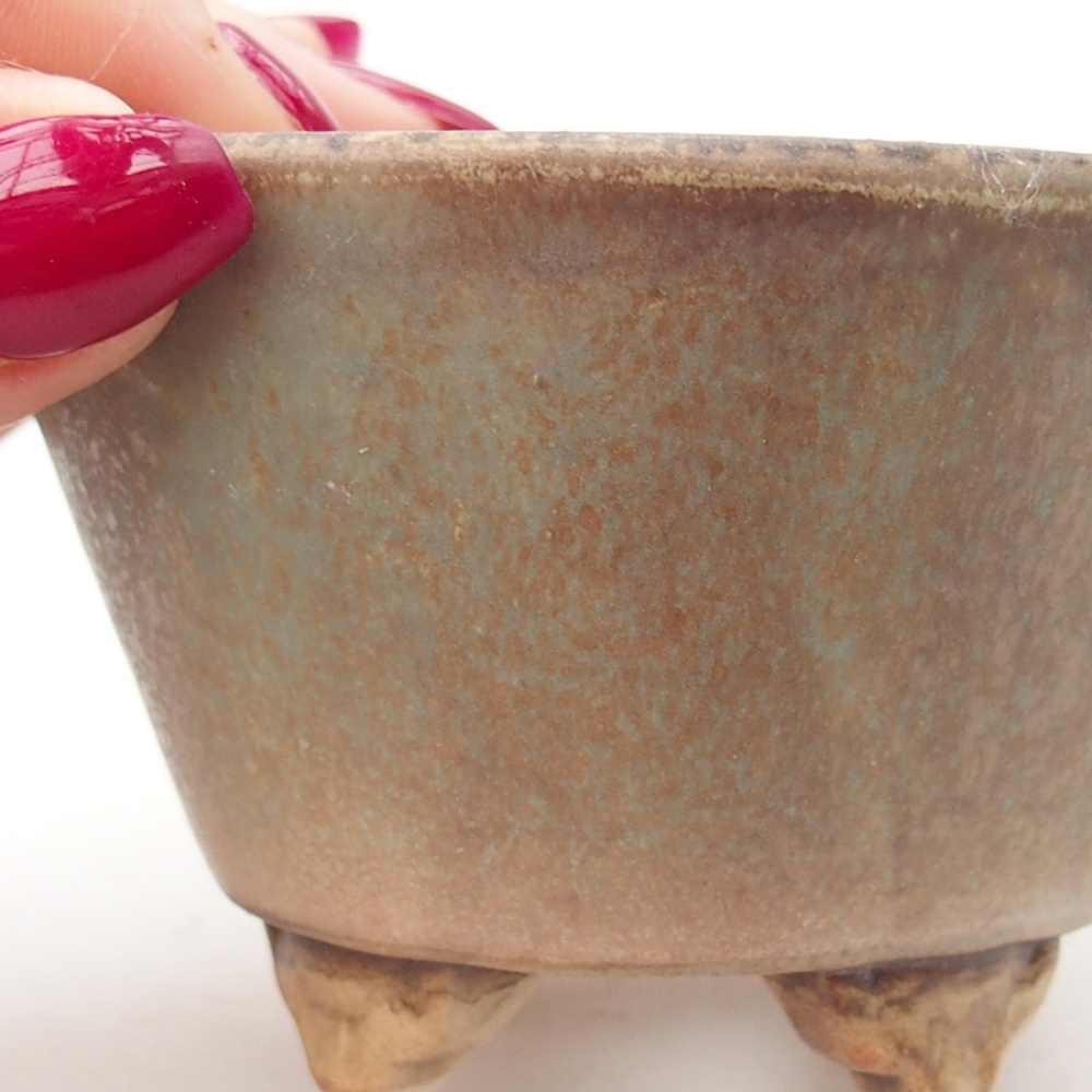 Ceramic bonsai bowl 8 x 8 x 5,5 cm, color green
