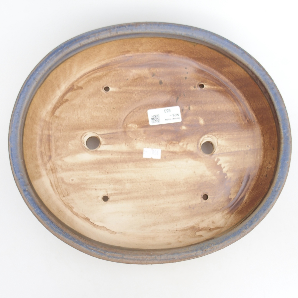 Ceramic bonsai bowl 31,5 x 28,5 x 6,5 cm, colour blue