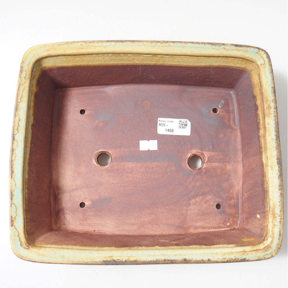 Ceramic bonsai bowl 29 x 24 x 8 cm, green
