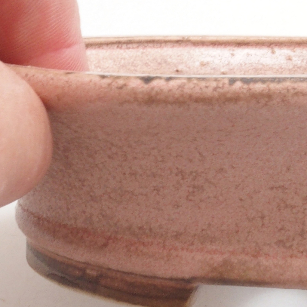 Ceramic bonsai bowl 13,,5 x 12 x 3,5 cm, color pink
