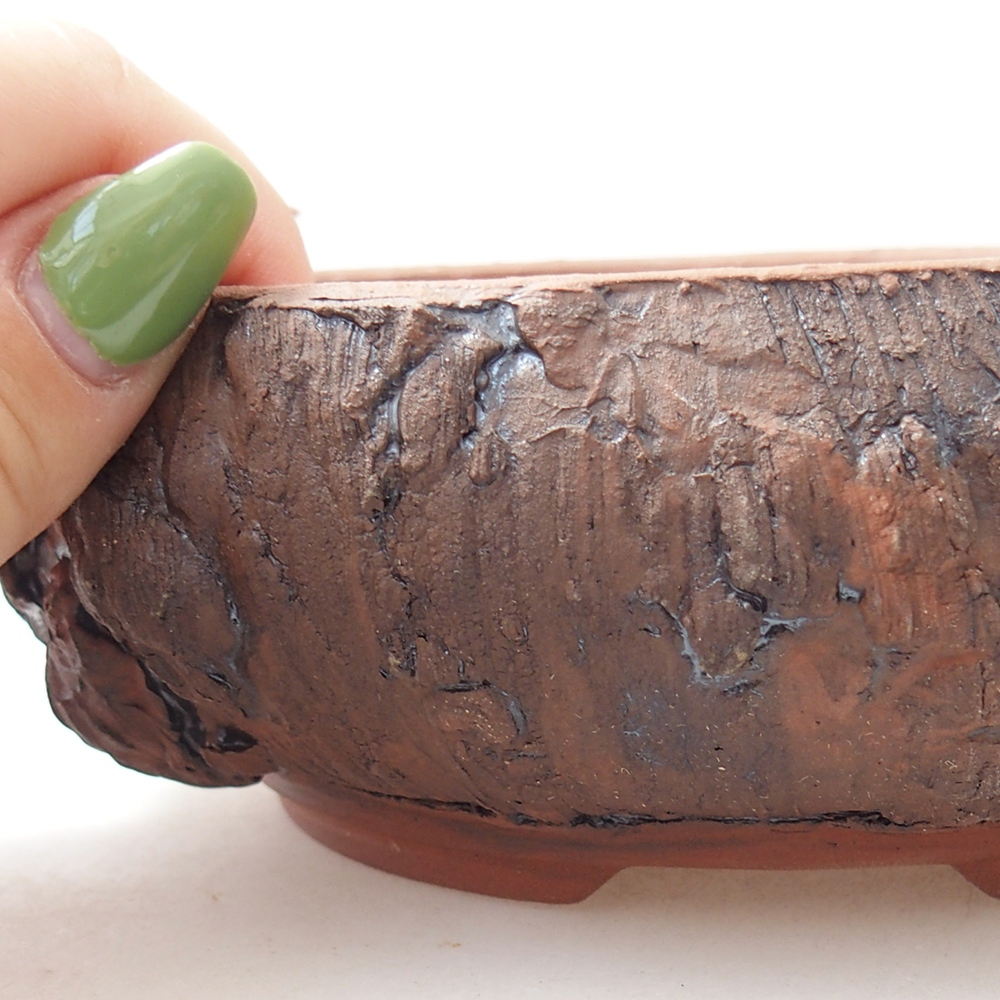 Ceramic bonsai bowl 15 x 15 x 5,5 cm, brown