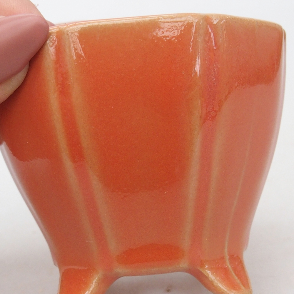 Ceramic bonsai bowl 7,5 x 7,5 x 6 cm, orange