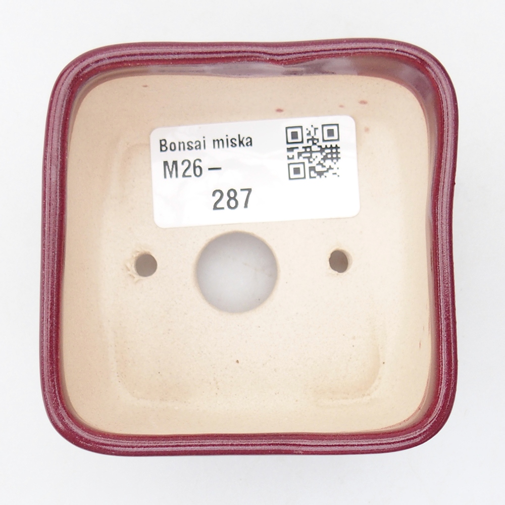 Mini bonsai bowl 7 x 7 x 4 cm, burgundy