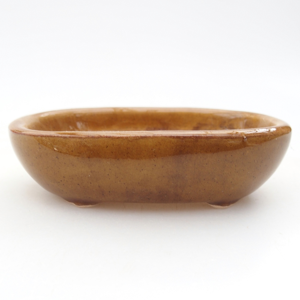 Ceramic bonsai bowl 9 x 6,5 x 2,5 cm, brown