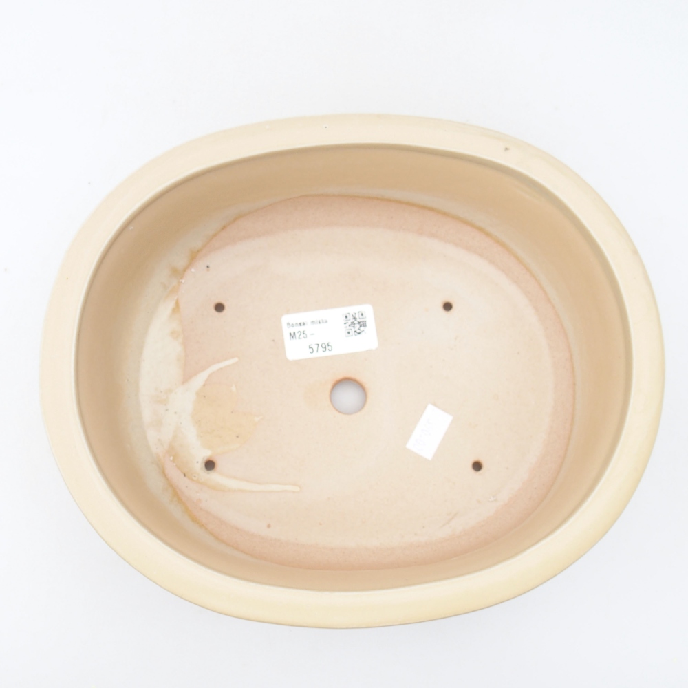 Ceramic bonsai bowl 23 x 19,5 x 7 cm, color beige