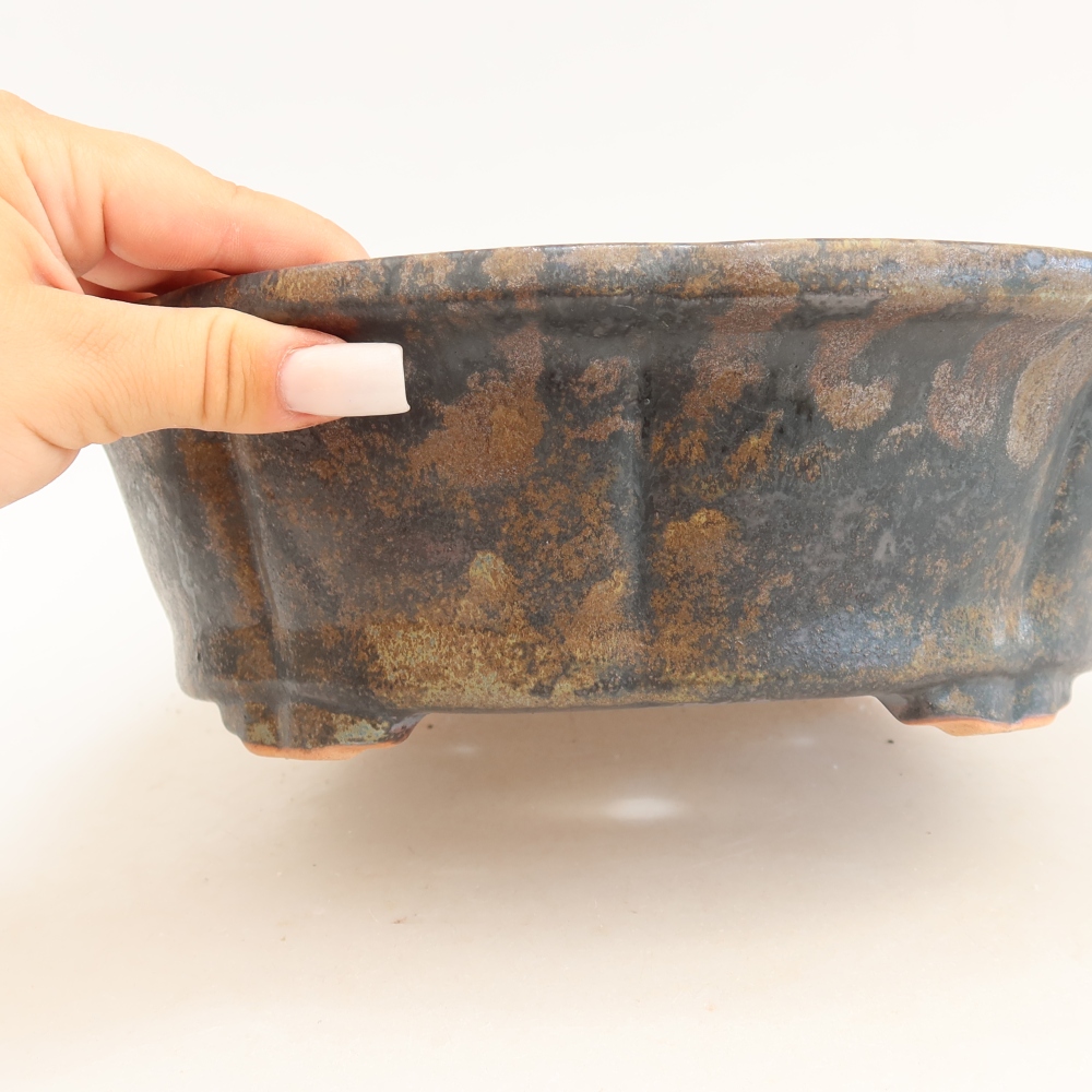 Ceramic bonsai bowl 26 x 26 x 8 cm, brown