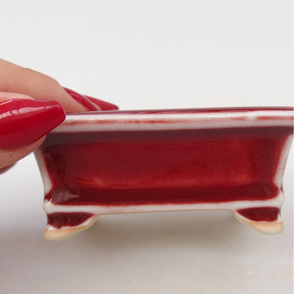 Mini bonsai bowl 7,5 x 6,5 x 3,5 cm, colour red