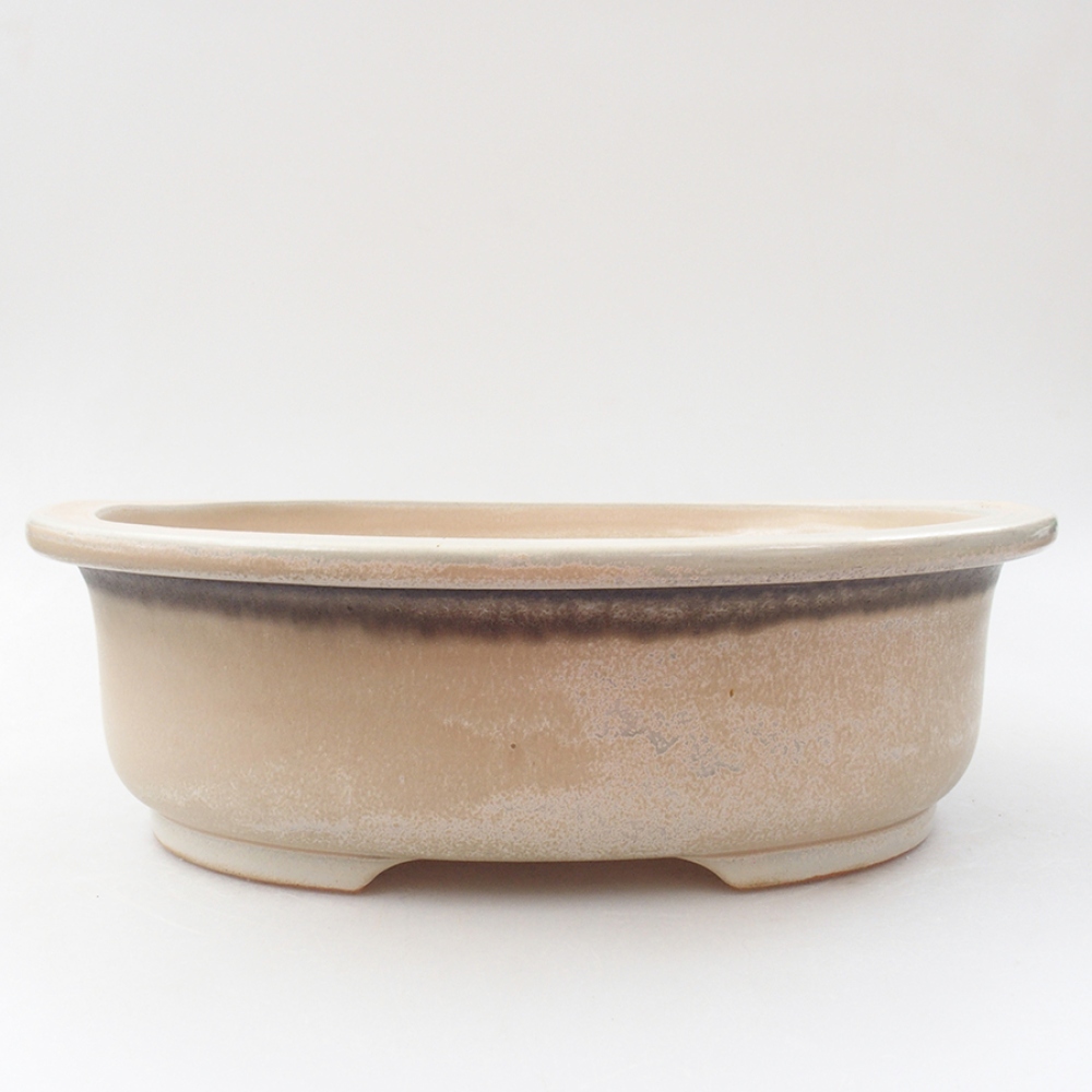 Ceramic bonsai bowl 25,5 x 22 x 8 cm, color beige