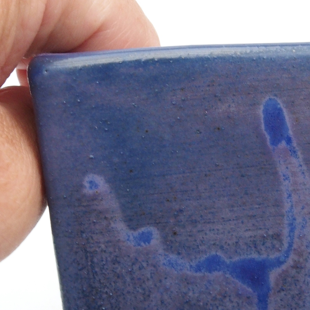 Ceramic bonsai bowl 9 x 9 x 12,5 cm, color blue