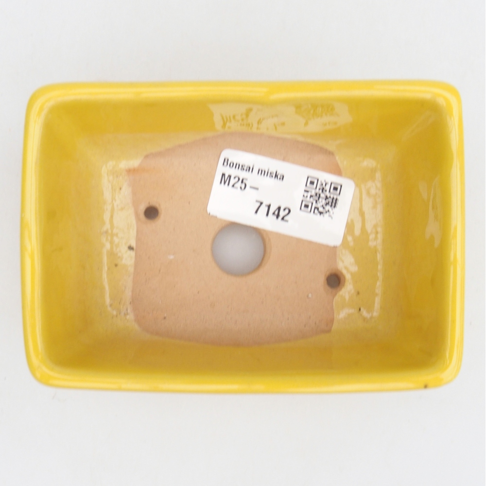 Ceramic bonsai bowl 10,5 x 7,5 x 4,5 cm, yellow