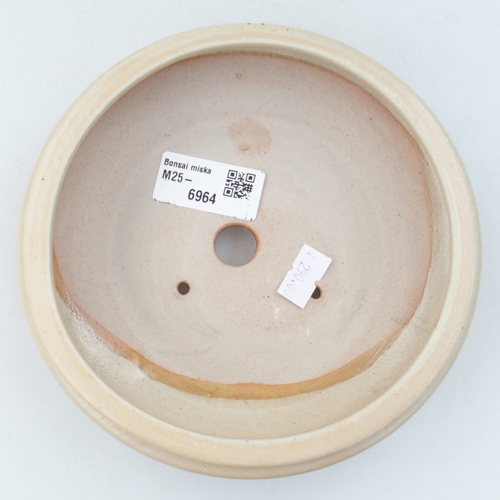 Ceramic bonsai bowl 15 x 15 x 5 cm, colour beige