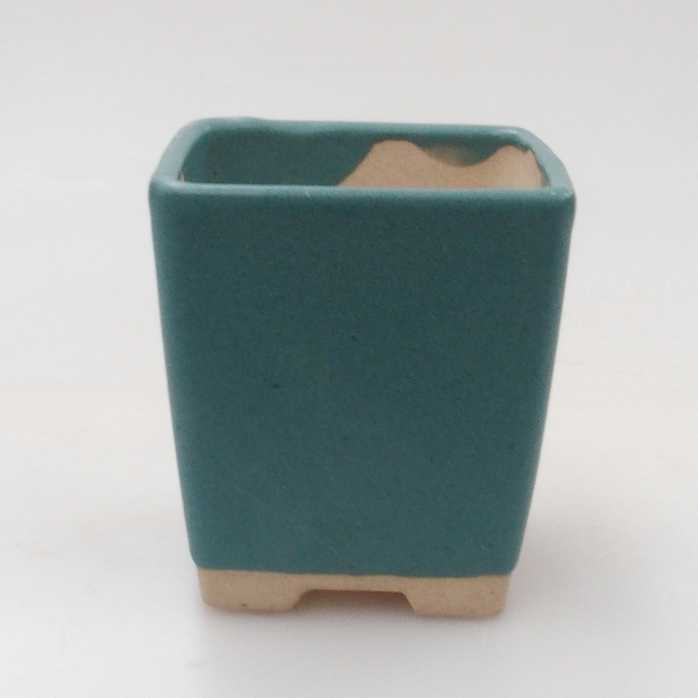 Ceramic bonsai bowl 4,5 x 4,5 x 5 cm, color blue