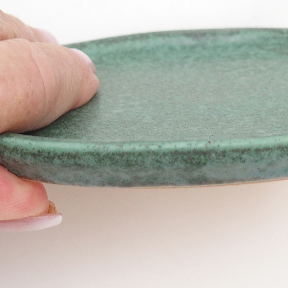 Ceramic saucer H30 - 12,5 x 10,5 x 1 cm - green