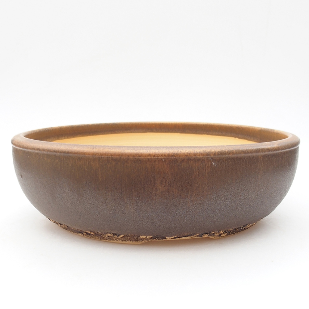 Ceramic bonsai bowl 26 x 26 x 8 cm, color brown