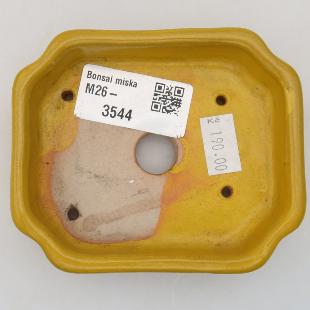 Ceramic bonsai pot, 10 x 8 x 2.5 cm, yellow