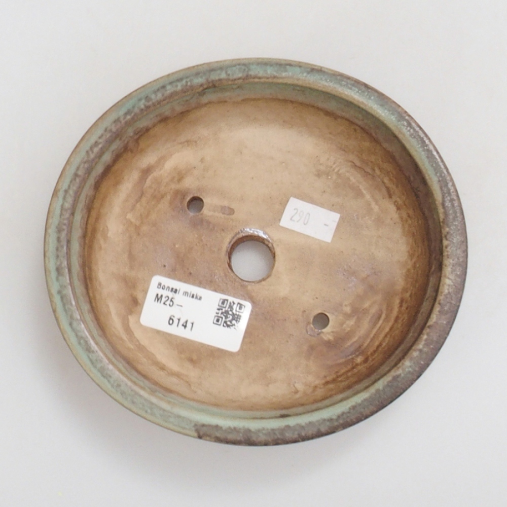 Ceramic bonsai bowl 15 x 14 x 4 cm, color green