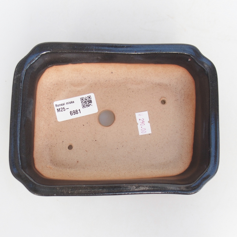 Ceramic bonsai bowl 18 x 13,5 x 5 cm, colour black