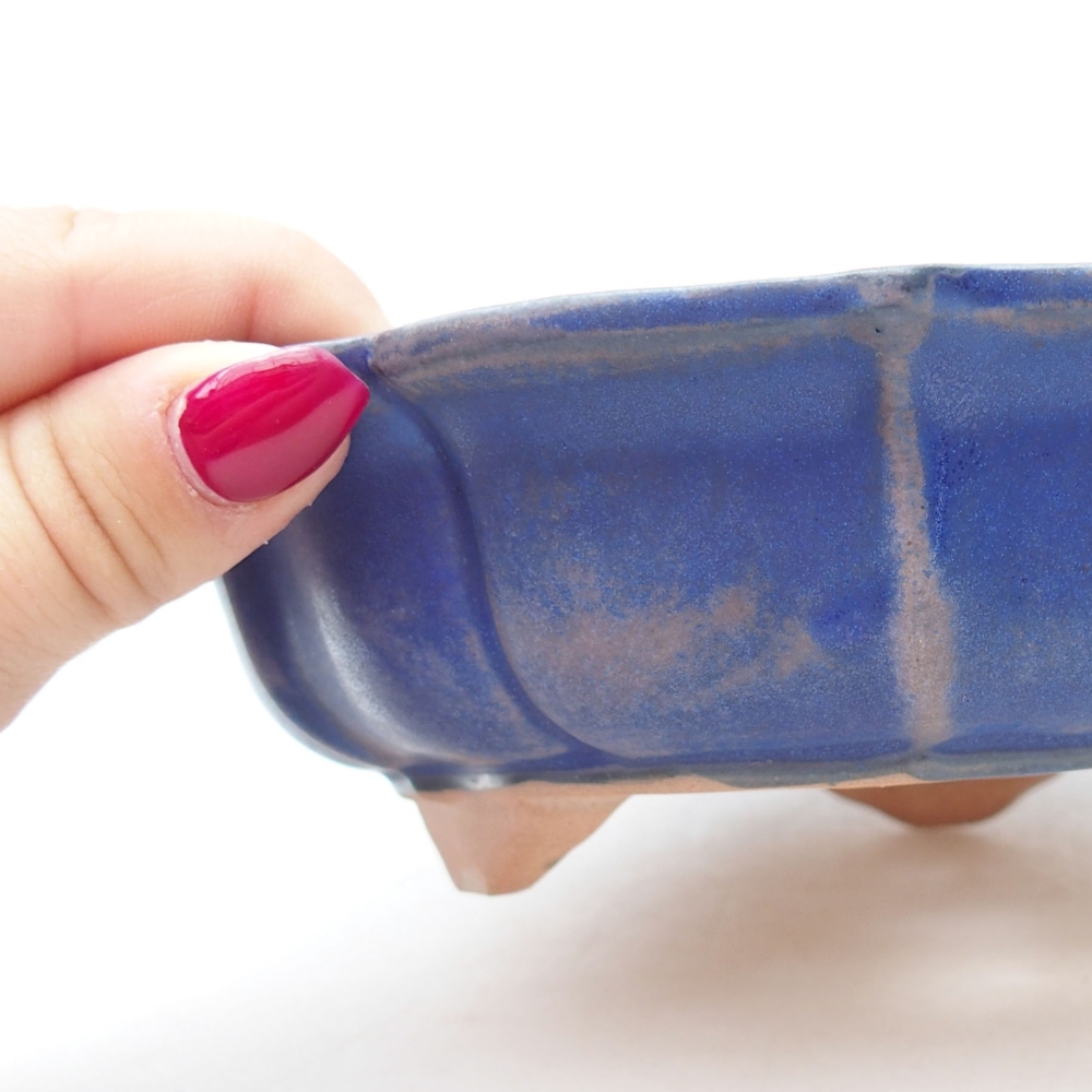 Ceramic bonsai bowl 18,5 x 18,5 x 5 cm, color blue
