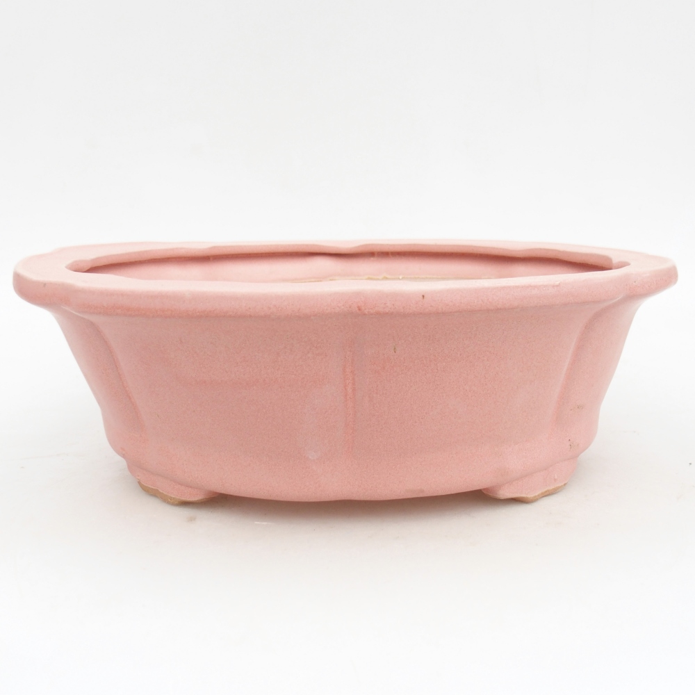 Ceramic bonsai bowl 26,5 x 26,5 x 8,5 cm, pink