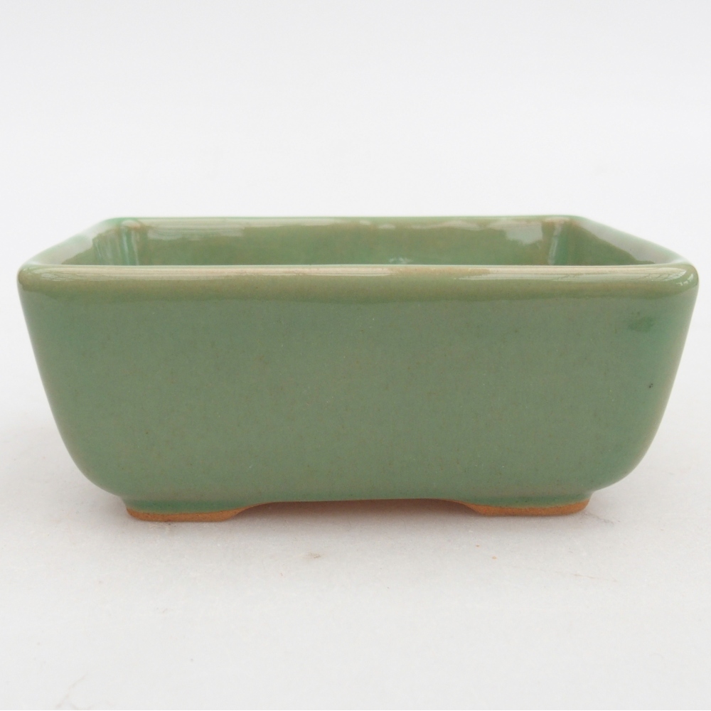 Ceramic bonsai bowl 10,5 x 7,5 x 4,5 cm, green