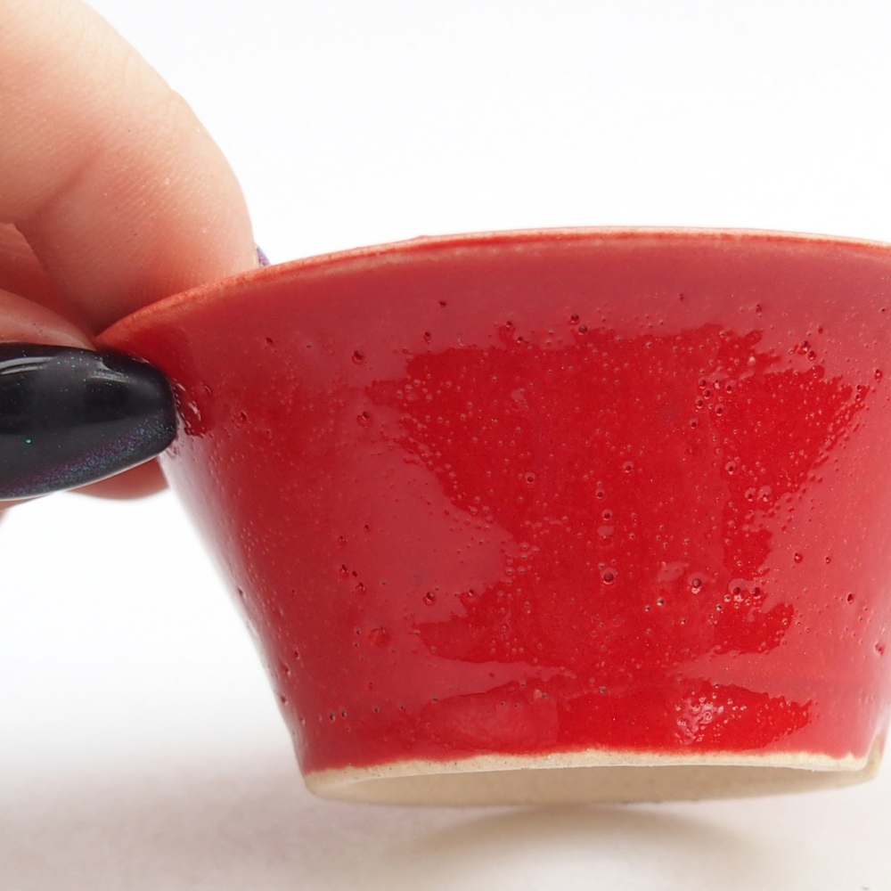 Mini bonsai bowl 7,5 x 7,5 x 3 cm, colour red