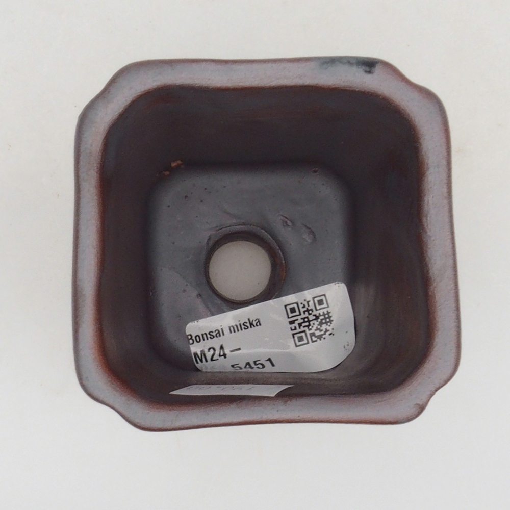 Ceramic bonsai bowl 7 x 7 x 8 cm, color metallic