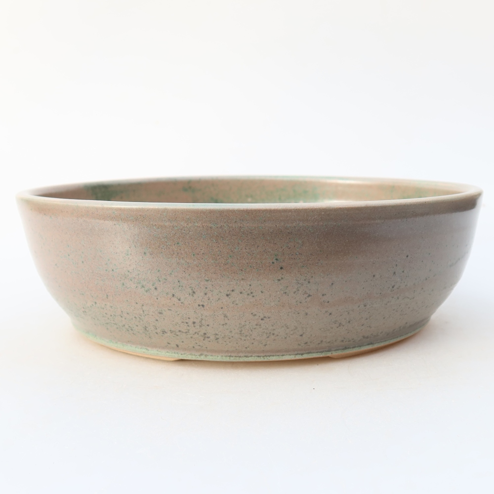 Ceramic bonsai pot, 20 x 20 x 6 cm, beige