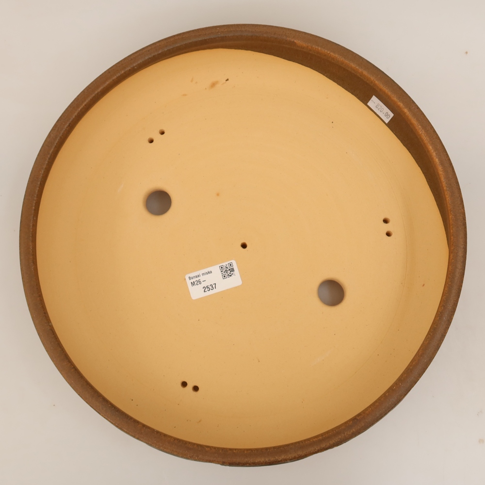 Ceramic bonsai pot, 31 x 31 x 7.5 cm, brown