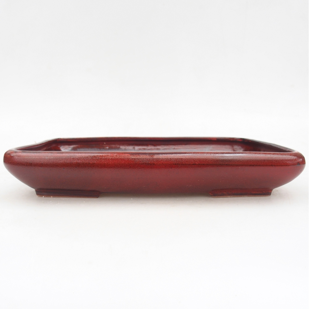 Ceramic bonsai bowl 24 x 17,5 x 4 cm, colour red