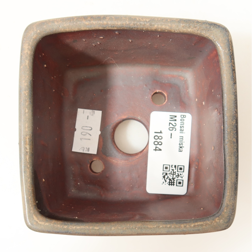 Ceramic bonsai bowl 8,5 x 8,5 x 5,5 cm, brown