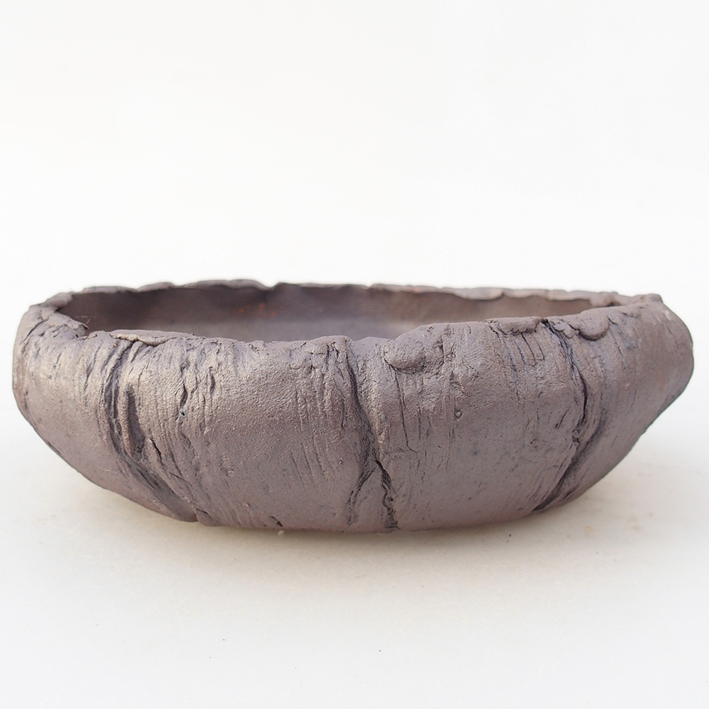 Ceramic bonsai bowl 17 x 17 x 5 cm, metal colour