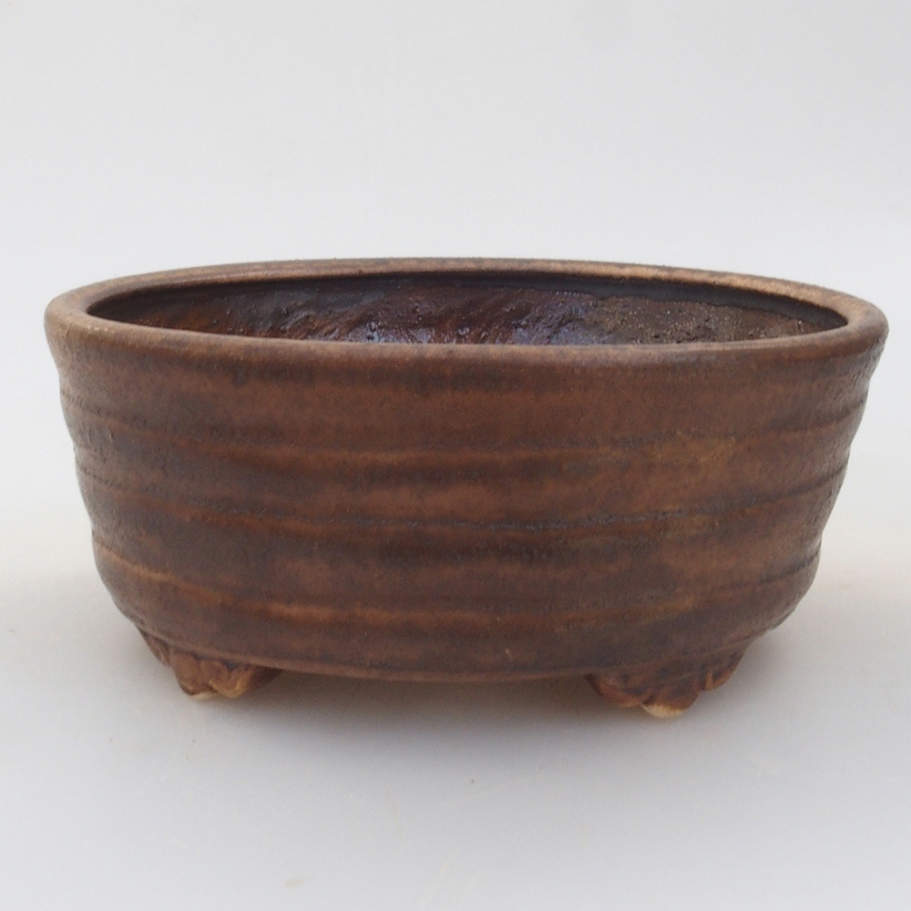 Ceramic bonsai bowl 10,5 x 9 x 4 cm, color brown