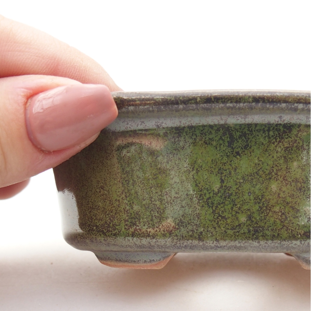Ceramic bonsai bowl 9,5 x 6,5 x 3,5 cm, green