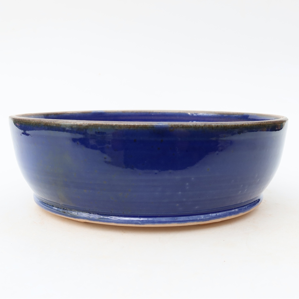 Ceramic bonsai bowl 18 x 18 x 6 cm, colour blue
