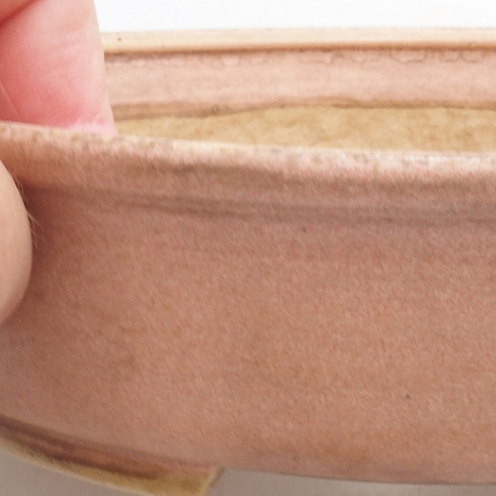 Ceramic bonsai bowl 17 x 15 x 4 cm, color pink