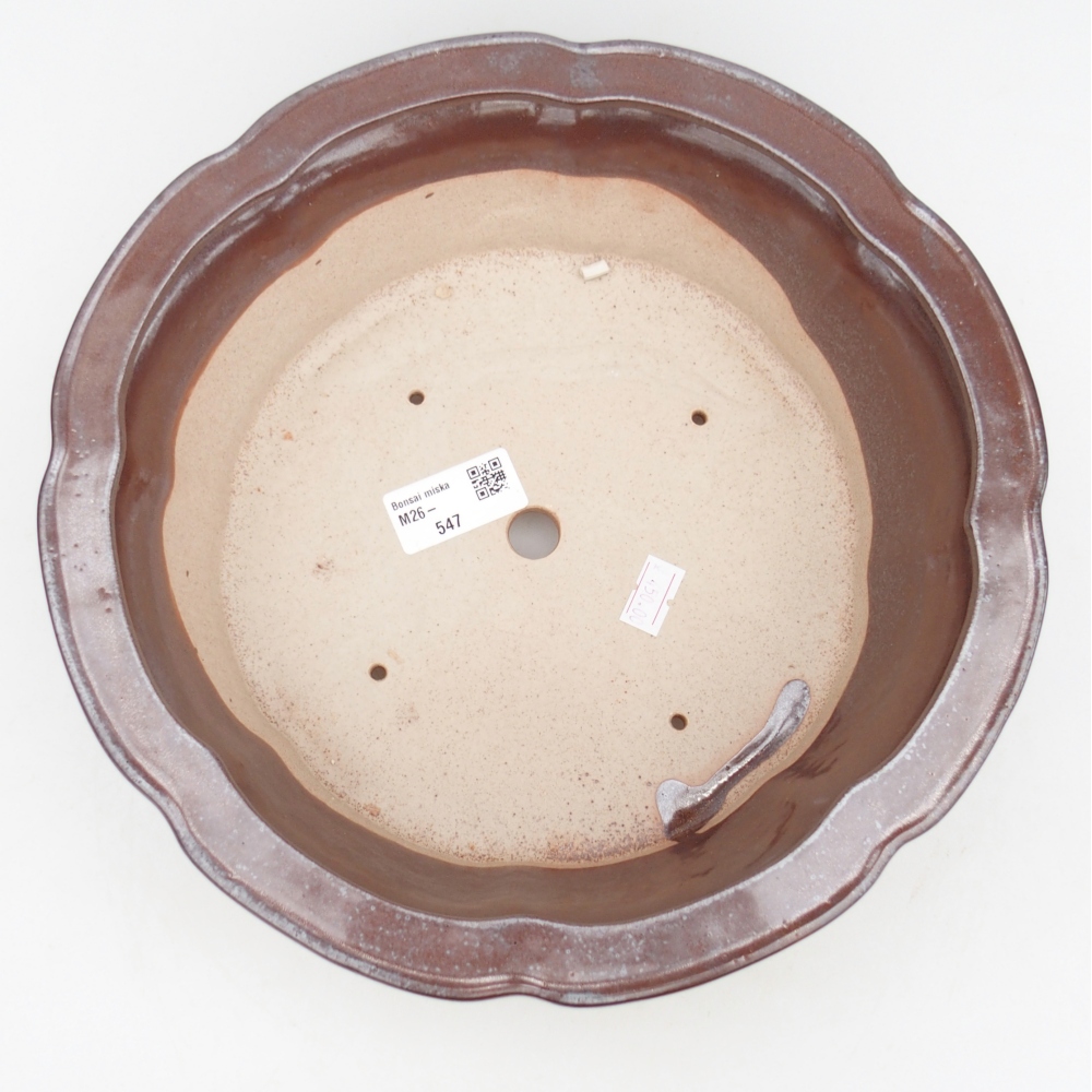 Ceramic bonsai bowl 26,5 x 26,5 x 8,5 cm, brown