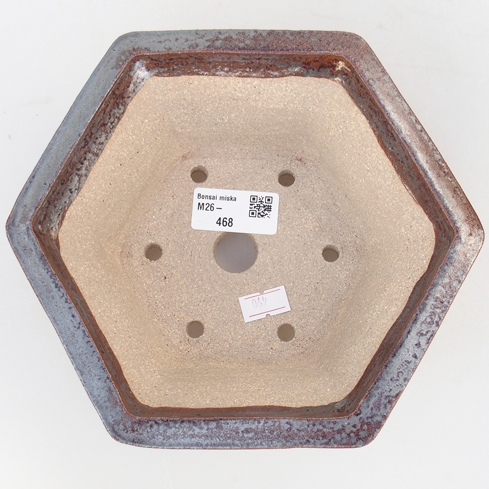 Ceramic bonsai bowl 19,5 x 17 x 7 cm, brown
