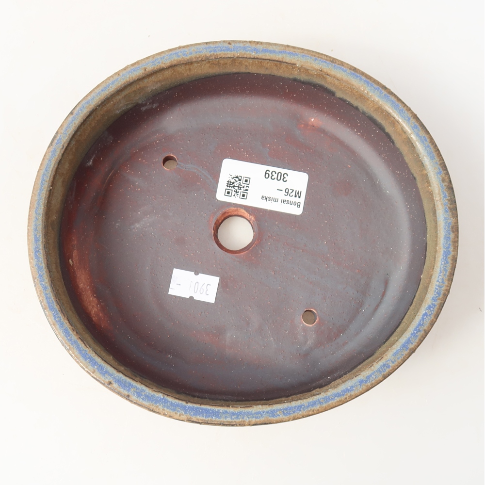 Ceramic bonsai bowl 17,5 x 16 x 4,5 cm, colour blue