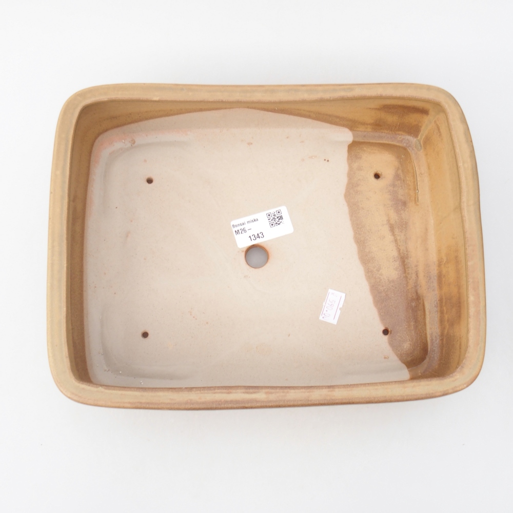 Ceramic bonsai bowl 26,5 x 20,5 x 6,5 cm, colour beige