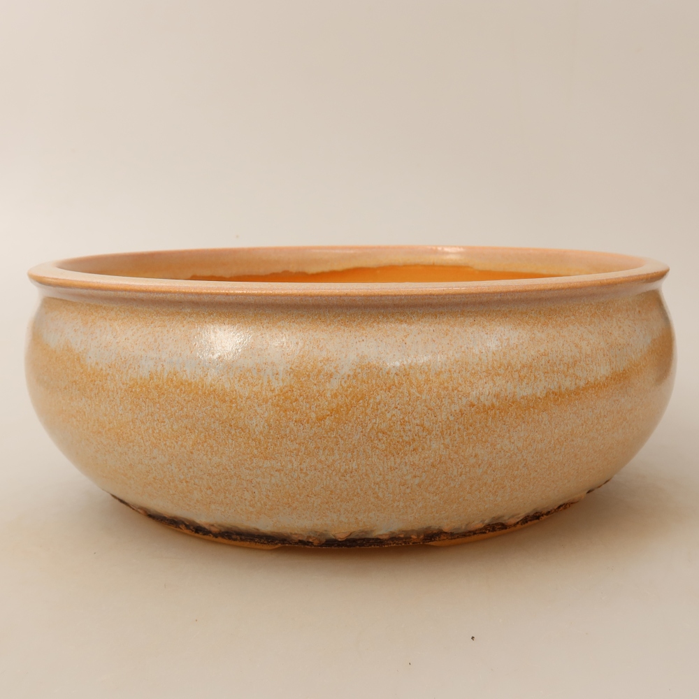 Ceramic bonsai pot, 24 x 24 x 9 cm, beige