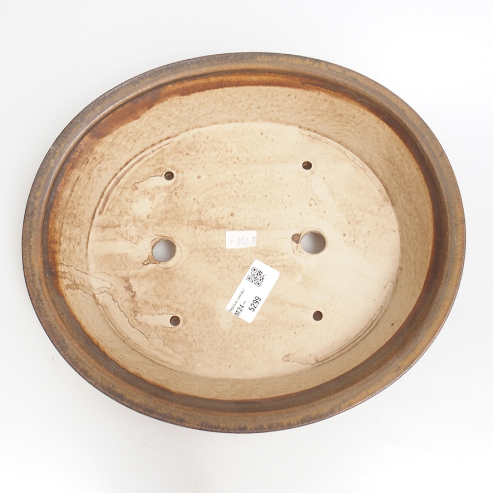 Ceramic bonsai bowl  27,5 x 24,5 x 6  cm, color  brown