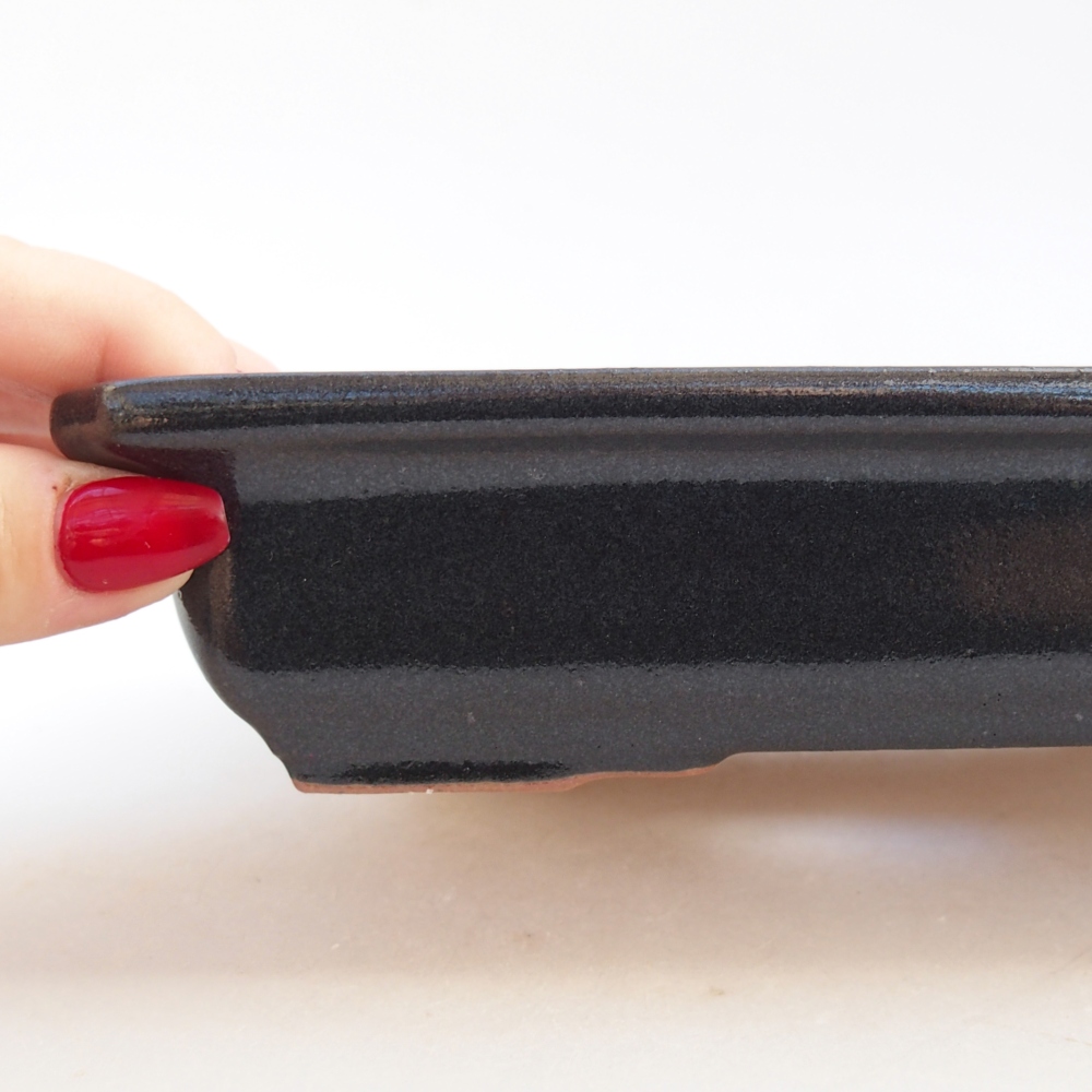 Ceramic bonsai bowl 18 x 13,5 x 4 cm, black