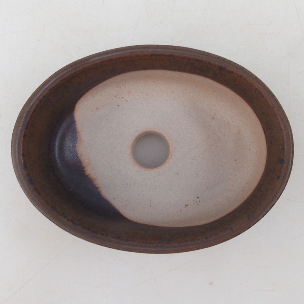 Bonsai bowl H04 - 10.5 x 7.5 x 3 cm. - brown