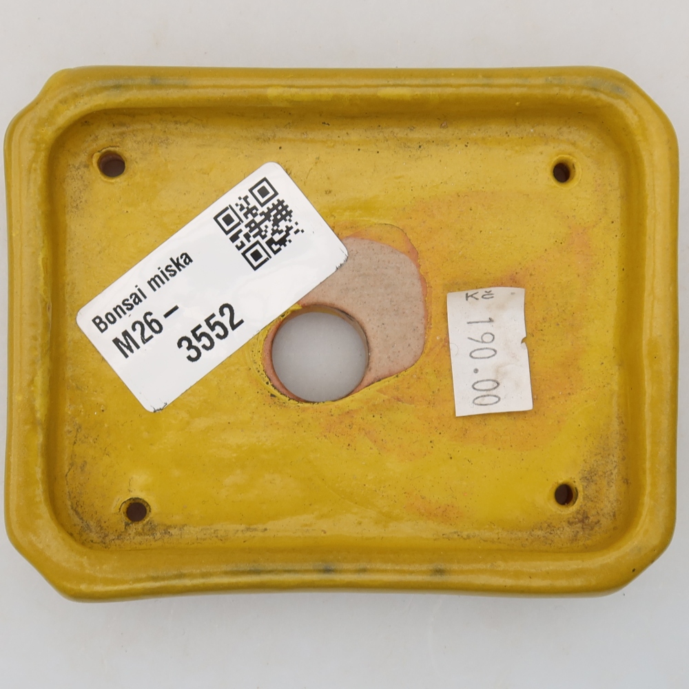 Ceramic bonsai pot, 10 x 8 x 2 cm, yellow