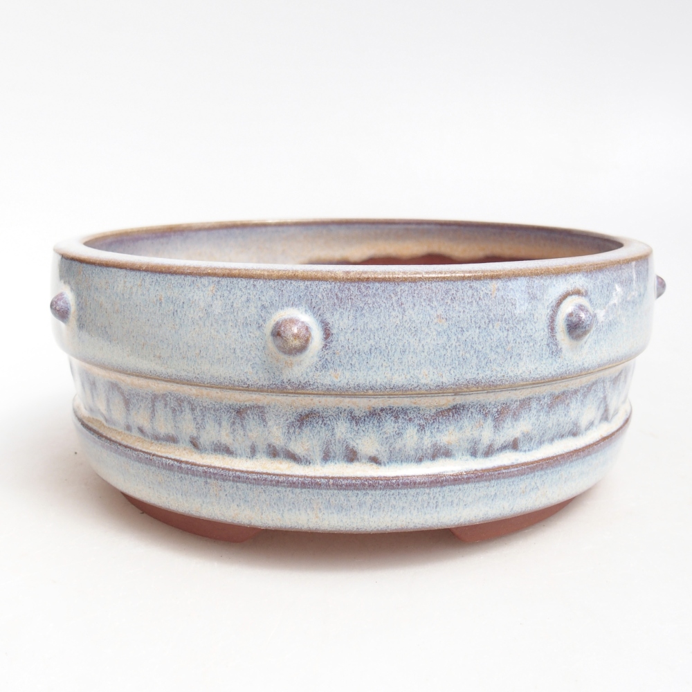 Ceramic bonsai bowl 15,5 x 15,5 x 6,5 cm, colour blue