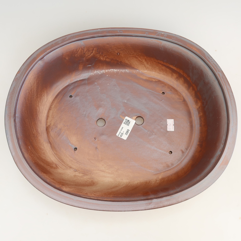 Ceramic bonsai pot, 36 x 30 x 9 cm, metallic color