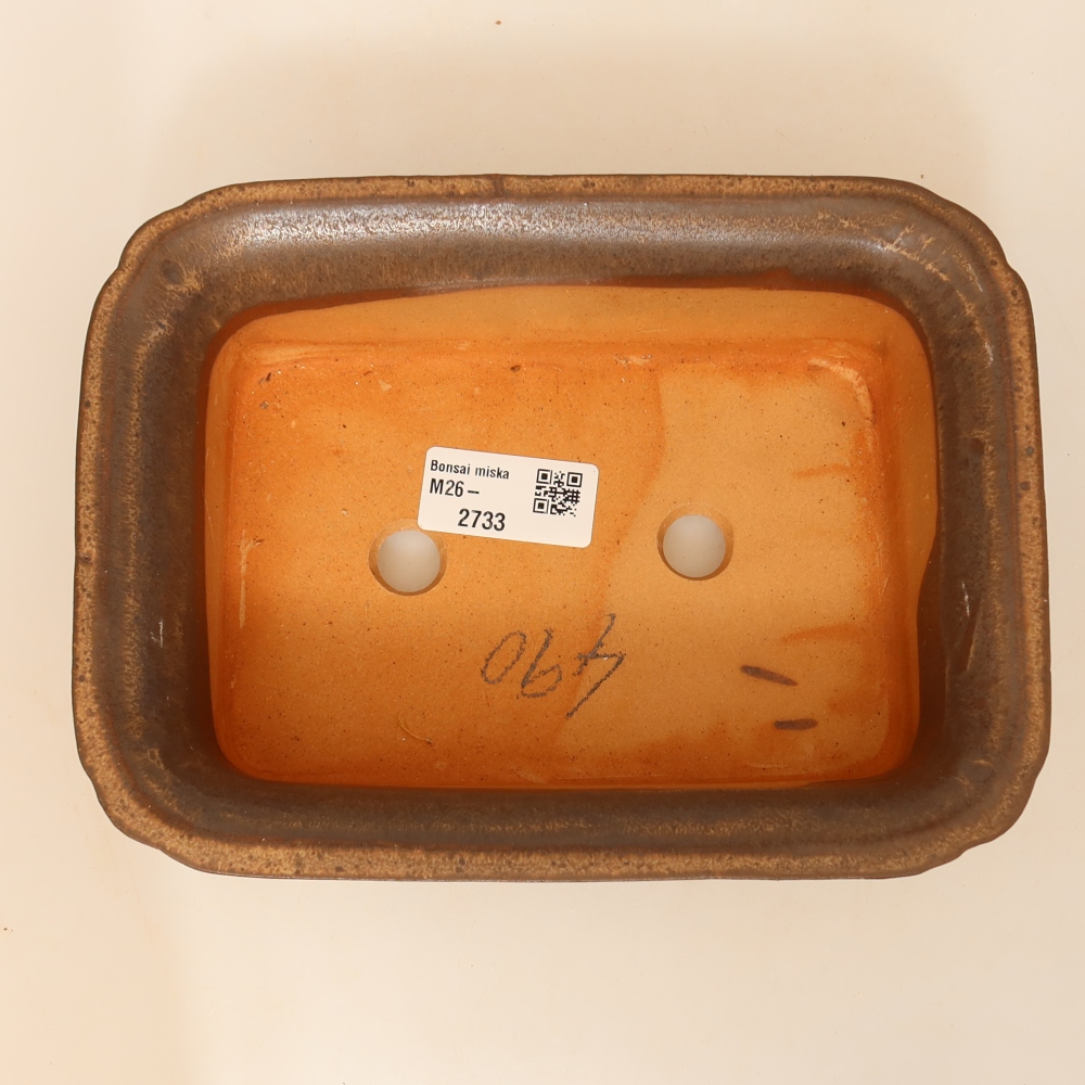 Ceramic Bowl, 20 x 15.5 x 5.5 cm, brown