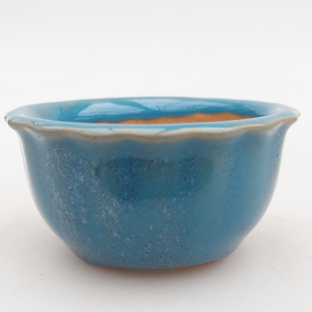 Ceramic bonsai bowl 7 x 8,5 x 3,5 cm, colour blue