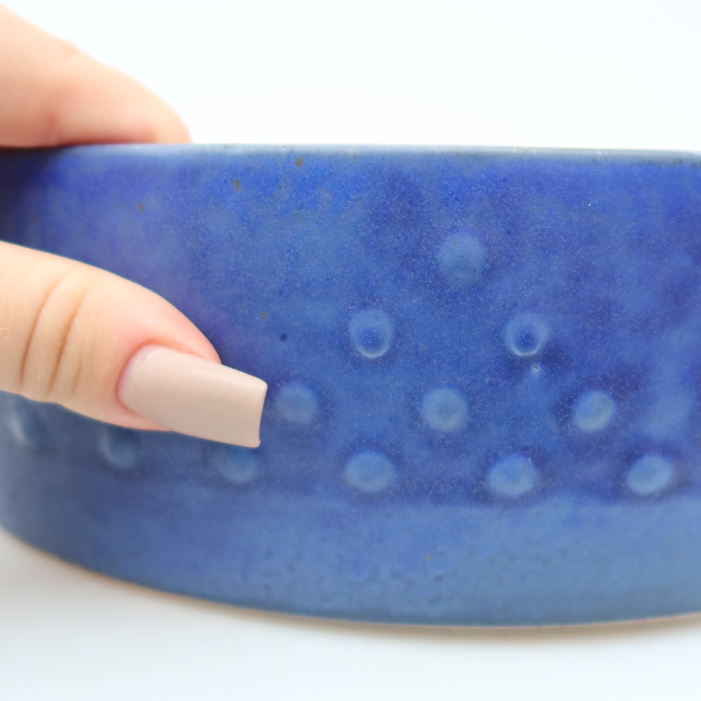 Ceramic bonsai pot, 24 x 24 x 7 cm, blue