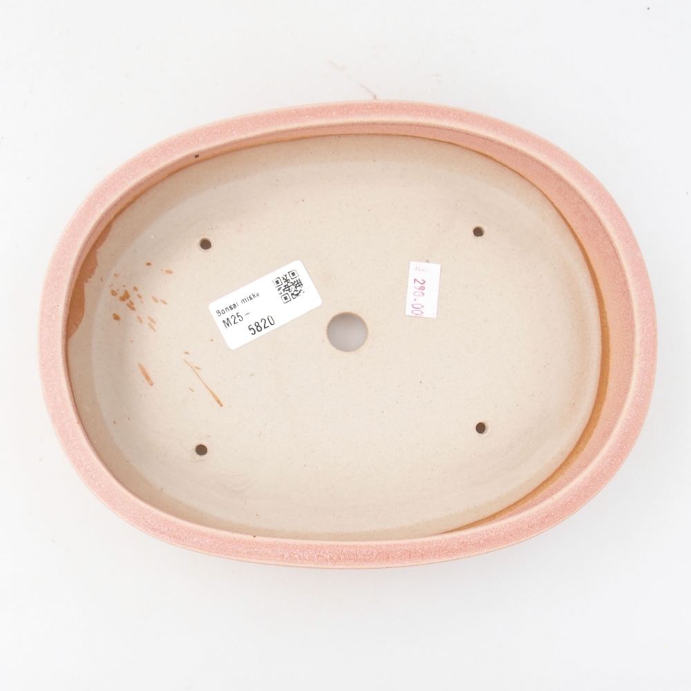 Ceramic bonsai bowl 22 x 16,5 x 4 cm, color pink